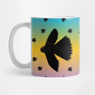 Pattern. Black Morph Fantail. New Zealand Bird Species Mug